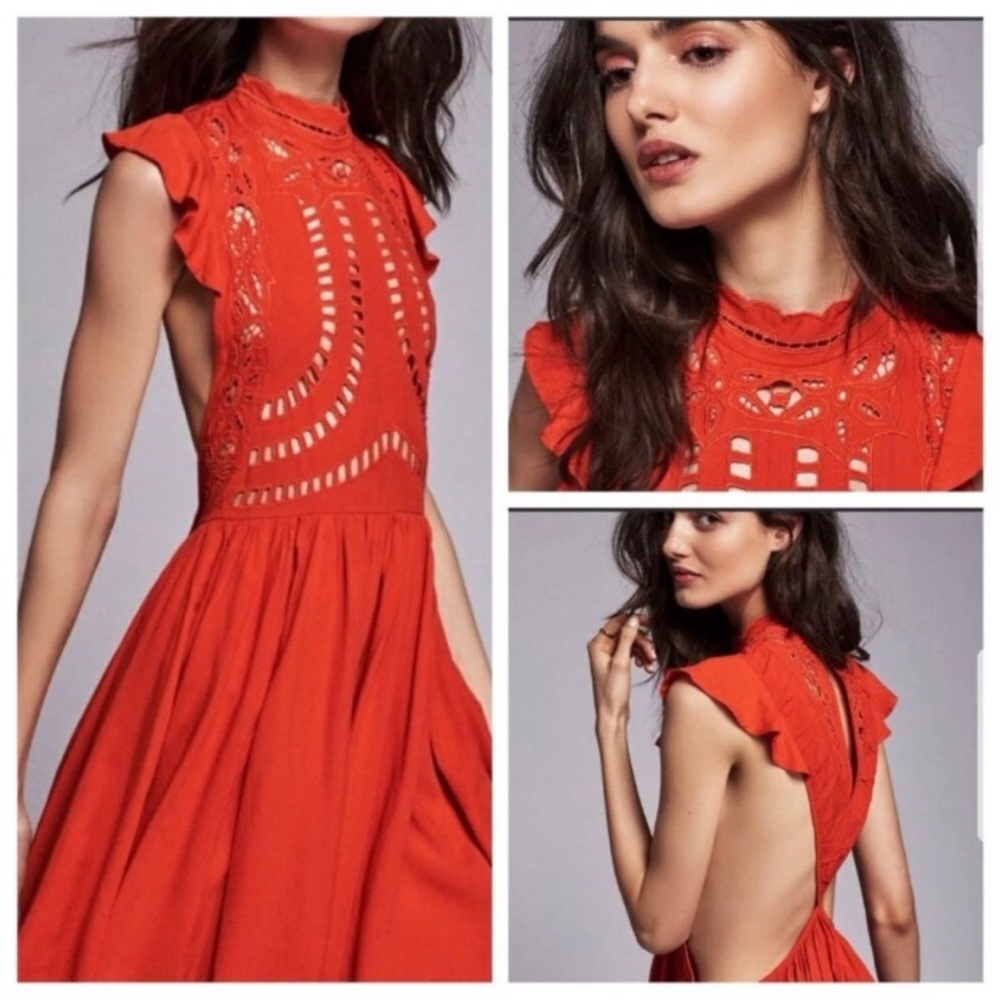 Free People Clearly a Dream Dress, Tangerine, XS